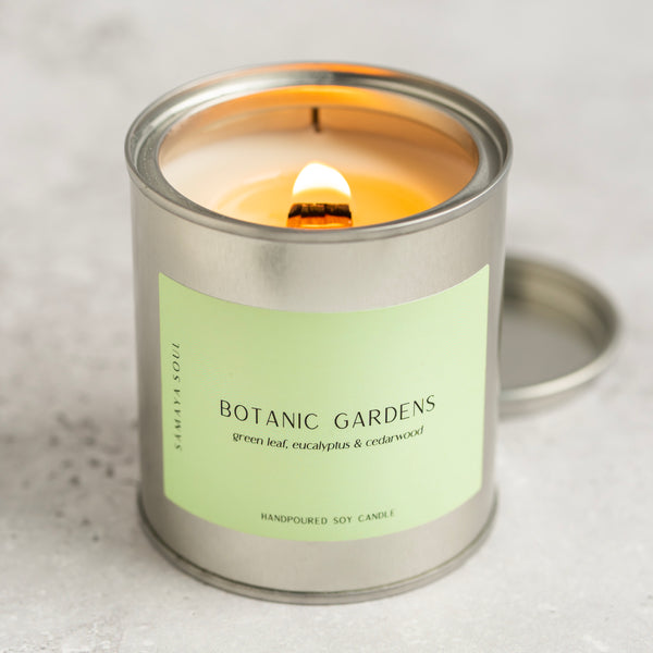 Botanic Gardens Silver Tin Candle